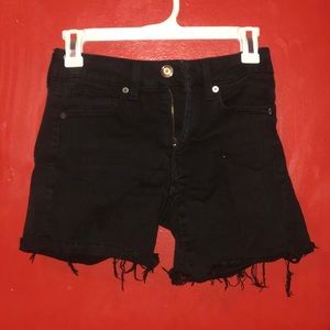 Black midi shorts